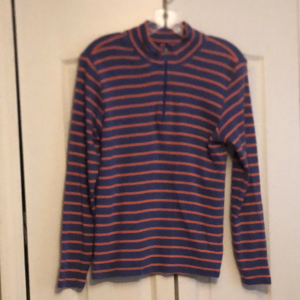 LL Bean quarter zip sweater in periwinkle/pink, size M